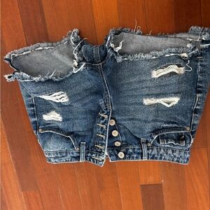 Distressed Denim Shorts